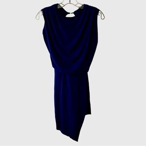 Balera draped Asymmetrical Dance Dress Blue Small Adult
